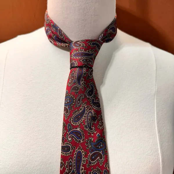Rooster West End Collection Men's Tie Silk Paisley Burgundy Multicolor Necktie - Image 2