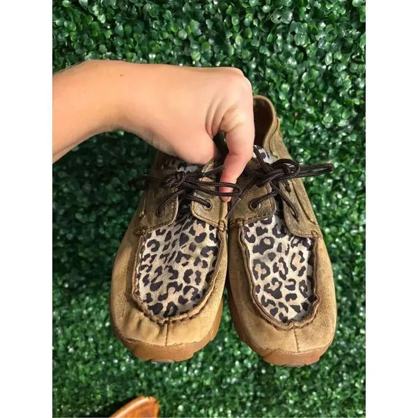 Twisted X Cheetah Print Leather Moccasins Womans Size 5.5 M - Image 2