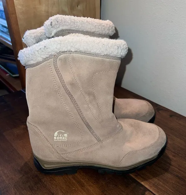 Sorel Leather Waterproof WaterFall Tan Suede Insulated Boots Womens Size 9.5 - Image 4