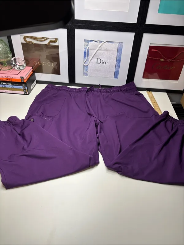 Healing Hands HH Works Women’s Renee Jogger Purple Scrub Pants EUC Size 2X - Image 4