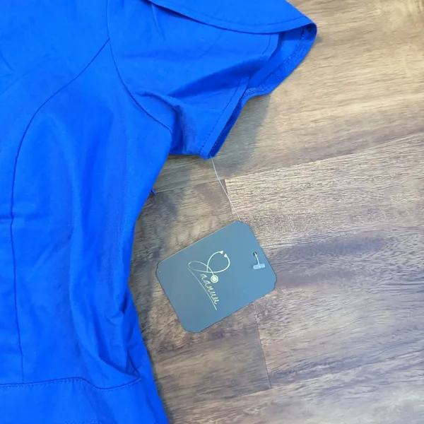 NWT Jaanuu Royal Blue Tulip Half Zip Scrub Top J96048-RYLC-XS XS - Image 3
