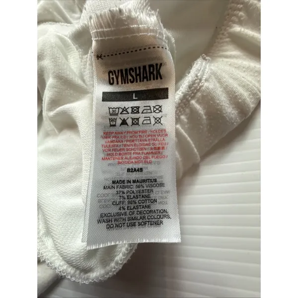 Gymshark Training Pippa 1/4 Zip Pullover White Cropped Top L - Image 8