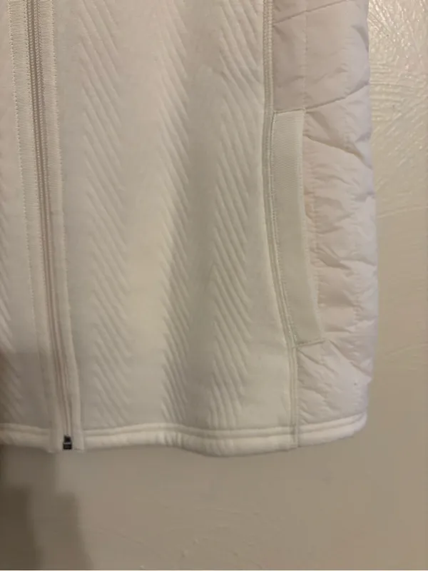 Talbots Petite Small Sherpa Lined Quilted Zip Vest White Cozy Fleece SP - Image 7