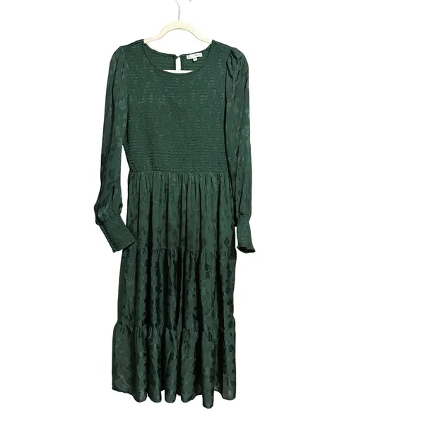 Baltic‎ Born Stockholm Smocked Maxi Dress Dark Green sz XL - Image 4