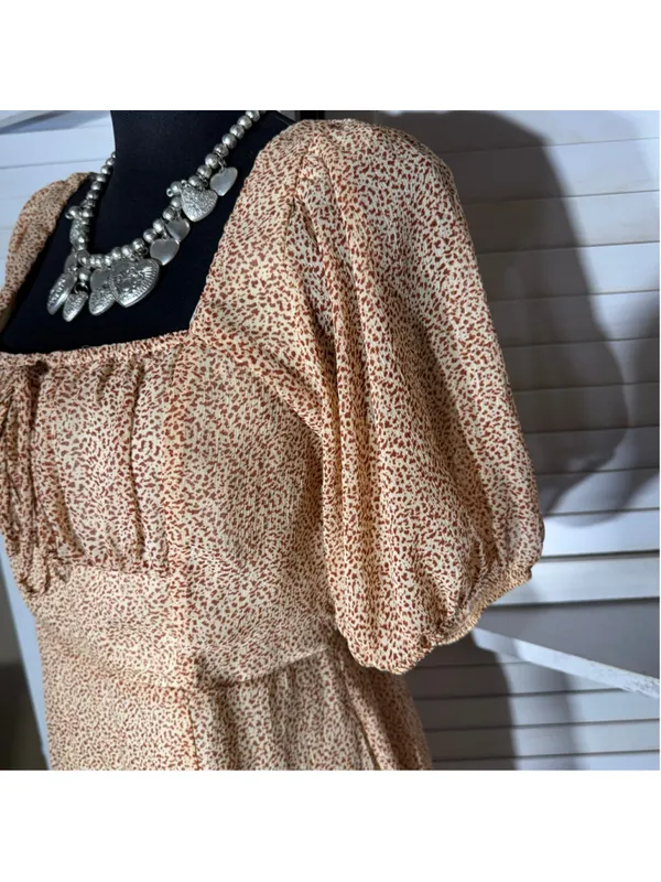Vintage Y2K dress chiffon ditzy floral grunge 90s fairy cottage boho festival M - Image 5
