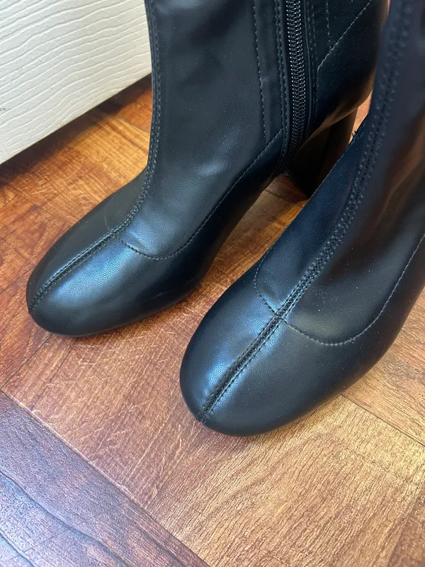 ZARA Black Leather Boots - Image 2