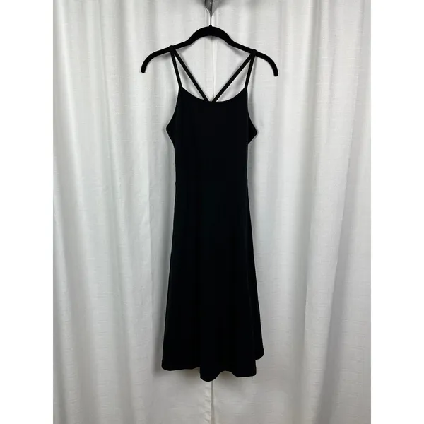 PACT Organic Black Organic Cotton Fit&Flare Midi Dress Sz.L NWT - Image 6