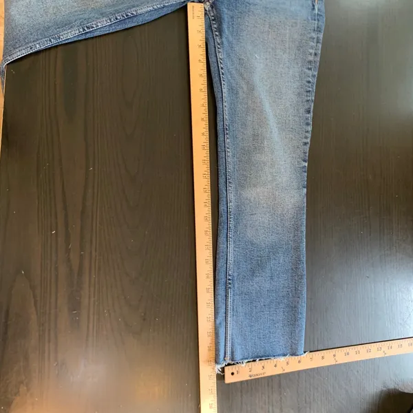 Zara Womens High Rise Straight Leg Jeans Medium Wash Raw Hem Size 4‎ 26 - Image 6