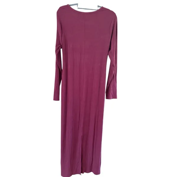 Women's Unbranded Burgundy Ribbed Cutout Maxi Dress XL - Image 7
