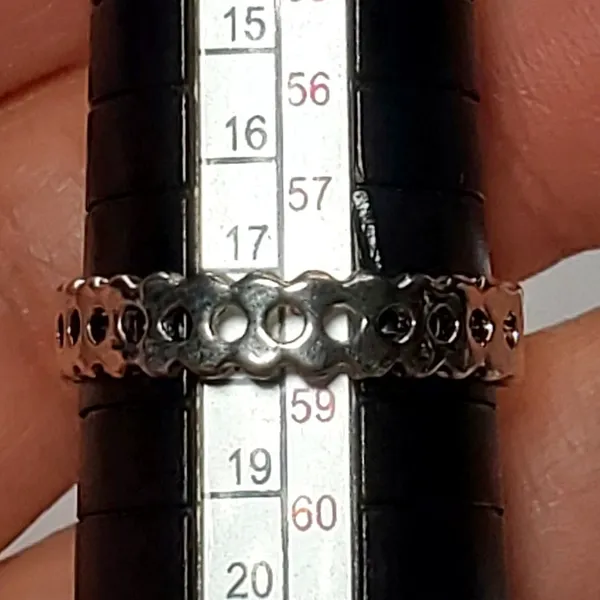 Silver Tone Abstract Ring Sz 8.5 Minimalist Basic Unsigned - Image 5