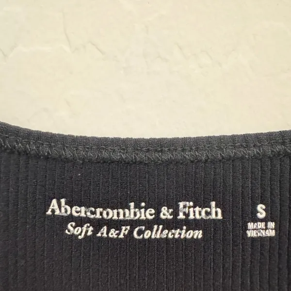 Abercrombie Bodysuit Size S Black Ribbed Square Neck Sleeveless Tank Top Capsule - Image 3