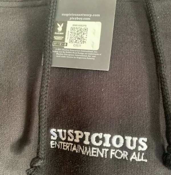 SUSPICIOUS ANT WERP PLAYBOY HOODIE Black Size M - Image 6