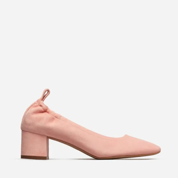 Everlane Everyday Block Heel Shoe In Light Bubblegum Pink Suede Block Heel US 9 - Image 8