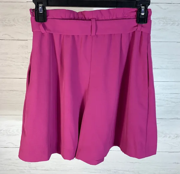 Uniqlo pink/purple belted shorts womens size XS - Image 11