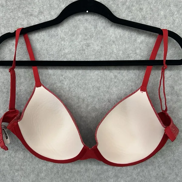 PINK Victoria's Secret Red Pepper Sparkle 34DD Wear Everywhere T-shirt Bra - Image 7