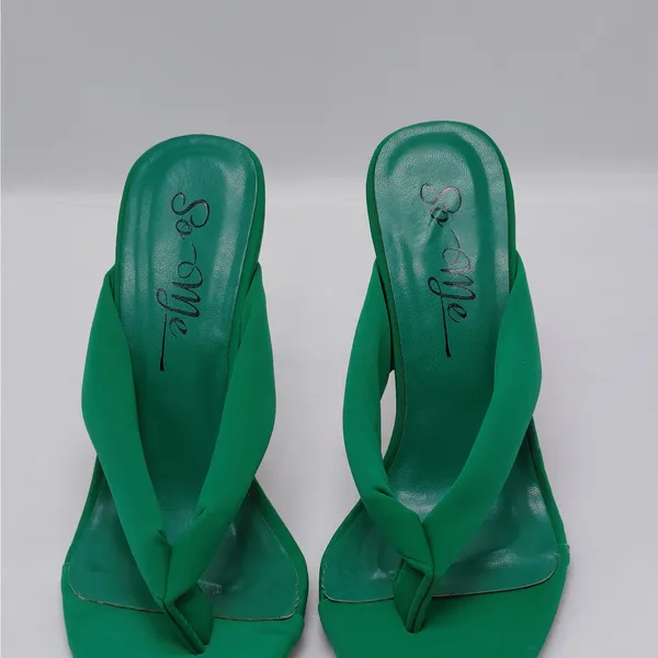 Womens Wedge Heel Sandals Size 7 Green Wedding Cocktail Party Y2K Revival So Me - Image 7