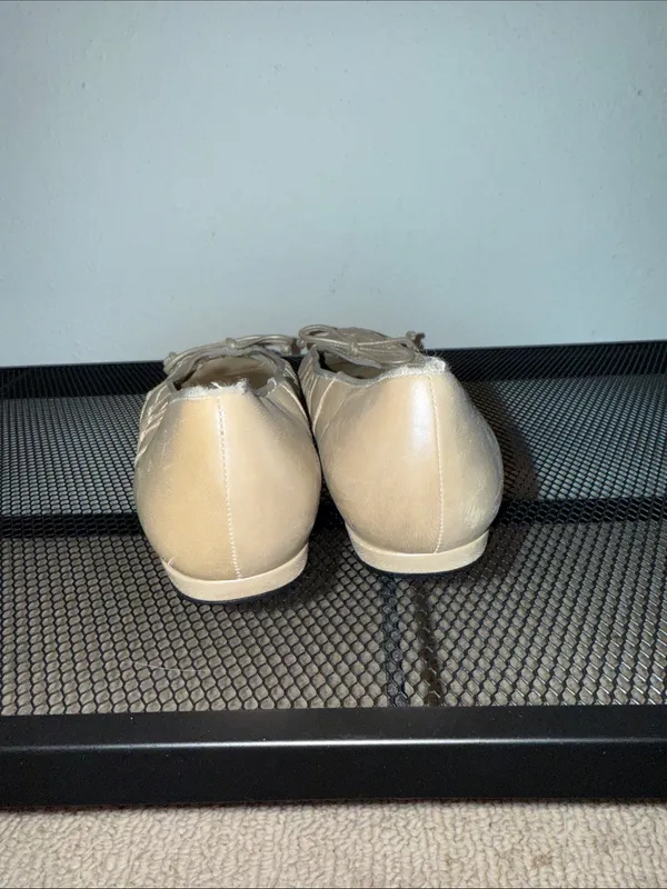 Stuart Weitzman Quilted Ballet Flats in Metallic Beige - Image 3