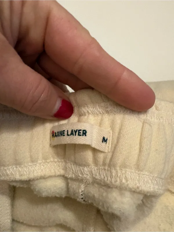 Marine Layer cloud 9 fleece sweatpants antique white size medium - Image 9