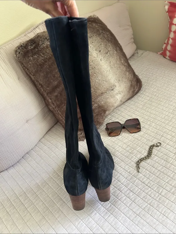 Cole Haan Cassidy Tall black suede heeled boot nike air 9 boho - Image 12
