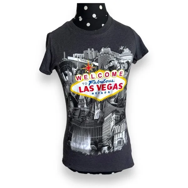 Welcome to Fabulous Las Vegas Nevada Tee Sz S Kitsch Sign‎ Gray Fitted - Image 3
