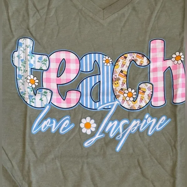 Faith In Love Teach Love Inspire Tee Green 2X NWT - Image 2