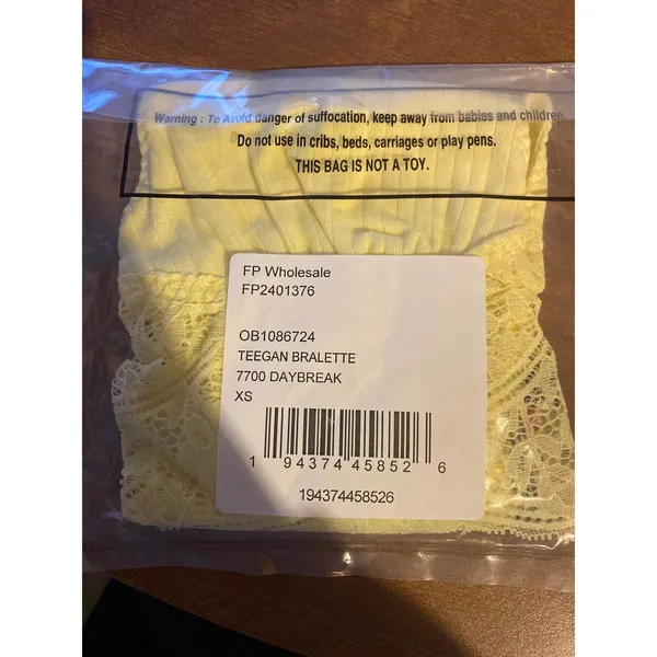 Free People Intimately Bralette Teegan Longline Lace in Yellow, NWT Size XS - Image 3