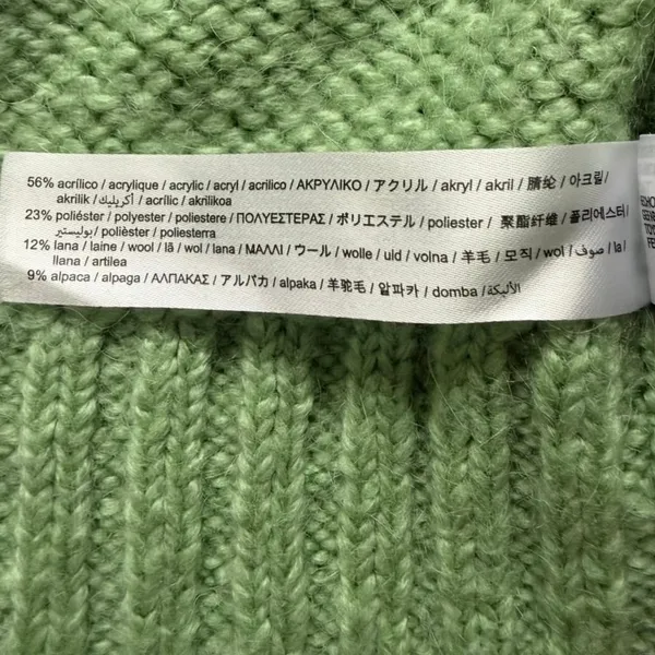 Zara Knit Sweater Open Front Long Sleeve Cardigan Size Small Green - Image 4
