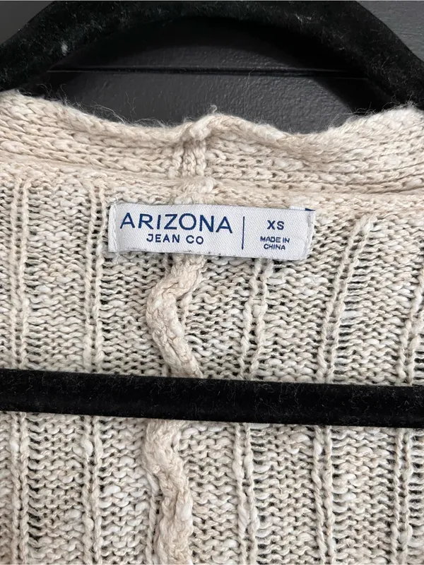 ARIZONA Jeans Beige Neutral Loose Button Cardigan Sweater Women’s Sz XS EUC - Image 2