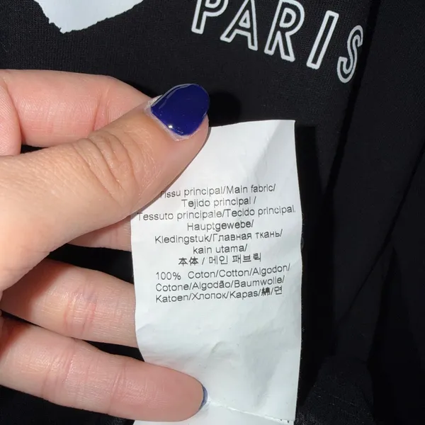 Kenzo Paris Long Sleeve Top Women M Black Excellent Snap Sleeve Logo Tee - Image 4