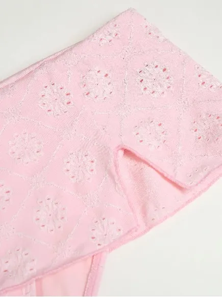 Samiol Pink Geometric Knitted Tankini Set Size M - Image 4