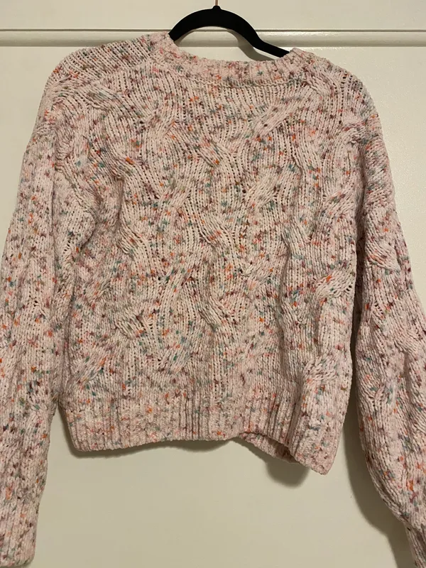 Pink Rose Knit Sweater - Image 2