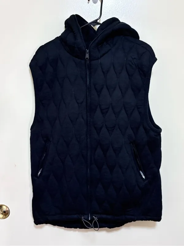 FP Movement by Free People Black Quilted Oversized Sleeveless Hooded Vest - Image 4