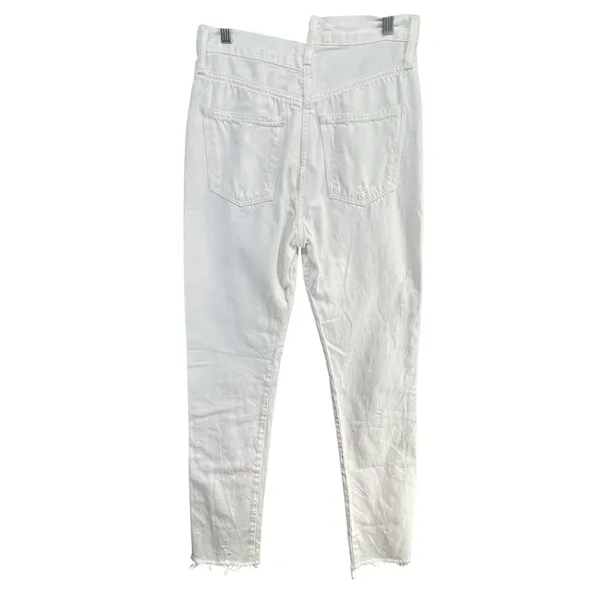 Agolde Jeans Womens 24 White Organic Cotton High Rise Criss Cross Straight Leg - Image 6