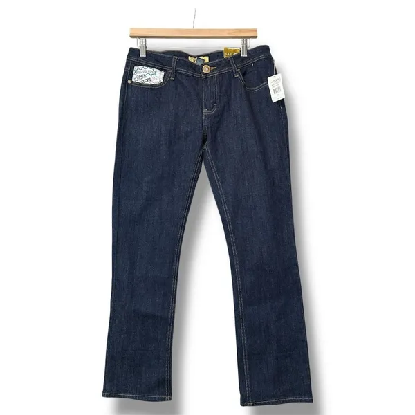 Lot 29 Women's Bootcut Jeans M Blue Dark Wash Graphic Pockets‎ Y2K Grunge Skater - Image 3