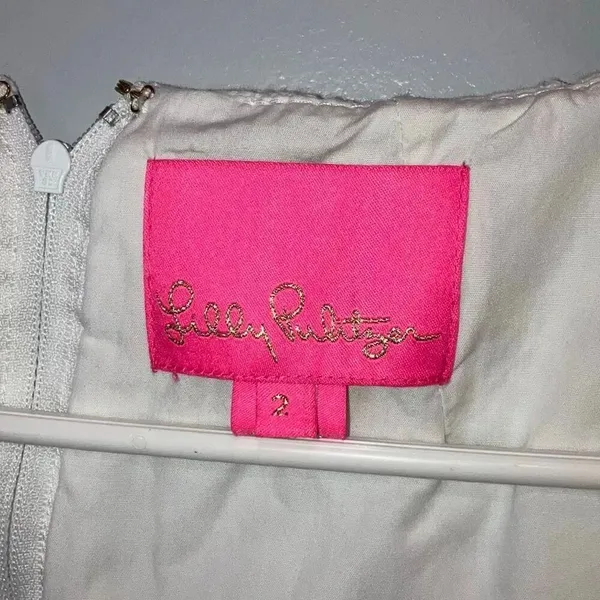 Lilly Pulitzer Bonnie Dress Resort White Jumbo Bonquet Eyelet Sz 2 Bridal #500 - Image 8