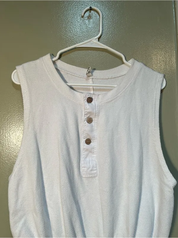 Intimately Free People Women's Size Medium Peek Aye Bodysuit White Half Button - Image 5