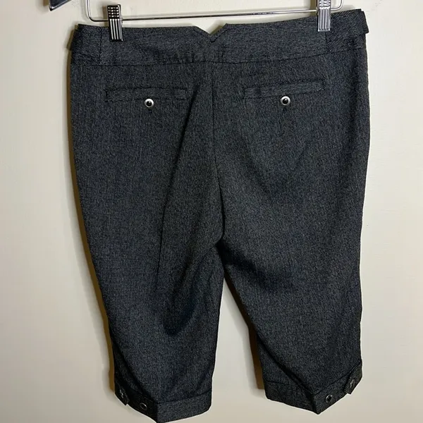 Vintage Arden‎ B Cropped Herringbone Gray Trousers Y2K Steampunk Size 4 EUC - Image 6