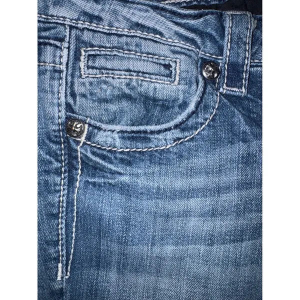 Miss‎ Me Bootcut Jeans Womens 27 Medium Wash Wing Sequin Pocket JE5330B4L Buckle - Image 9