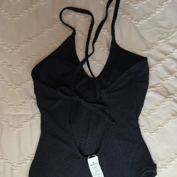 Cupshe Black Jacquard Cutout Tummy Control One Piece Swimsuit Women XS Resort - Image 5