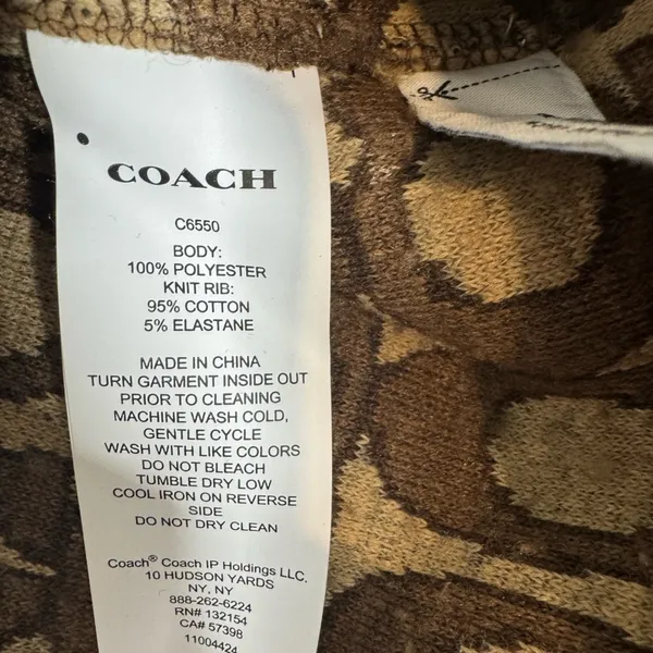 Coach Signature Monogram Sherpa Fleece Pullover Sweatshirt Brown Tan Women’s S - Image 5