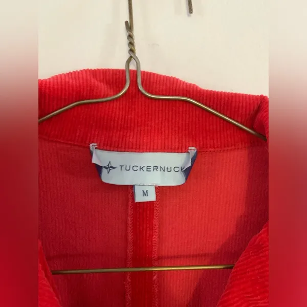 Tuckernuck Clifton Vneck Dress Casual Corduroy Classic Red Pink Long Sleeve M - Image 6