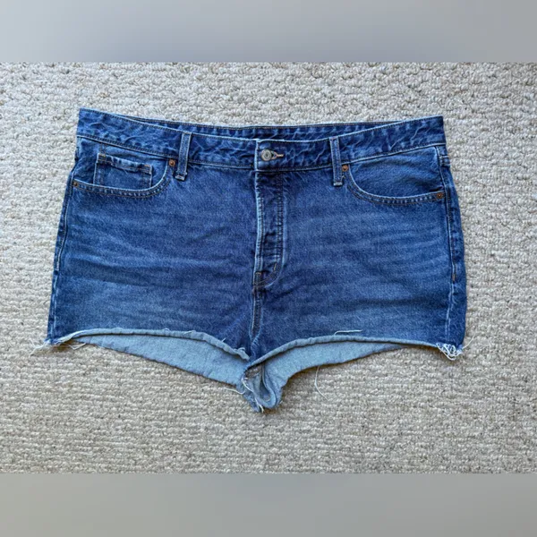 OLD NAVY OG High Rise Denim Blue Patriotic Shorts Size 18 - Image 3