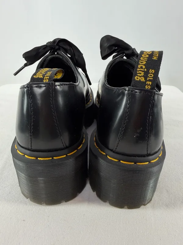 Dr. Martens Holly Women's Leather‎ Platform Shoes in Black Size 9 - Image 6
