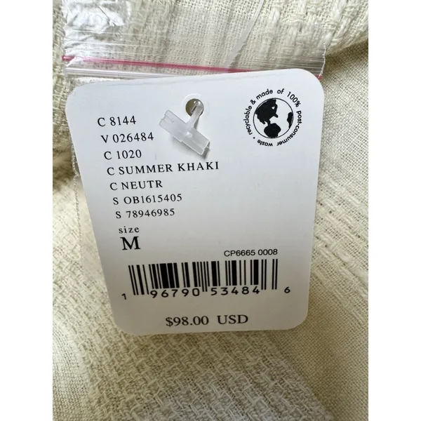 Free People Shiloh Cotton & Linen Jumpsuit‎ Summer Khaki Women's Size Medium - Image 10