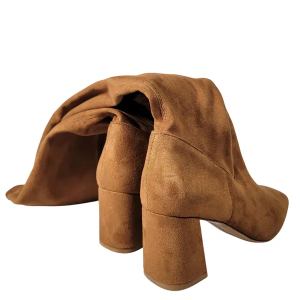 Nordstrom‎ Rack Tan Suede Square Toe Block Heel Knee High Boots Women Size 5 - Image 10