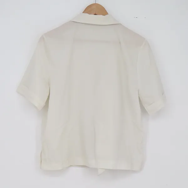 66girls Blouse Womens One Size Double Breasted Short Sleeve Cream Excellent - Image 4