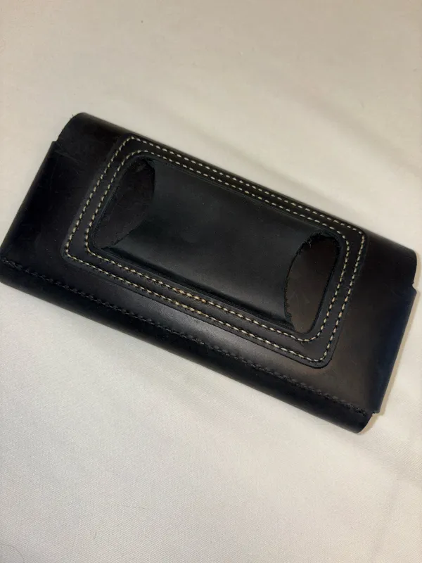 Cellphone case made to fit on belt magnetic closure inside pocket for cards - Image 2