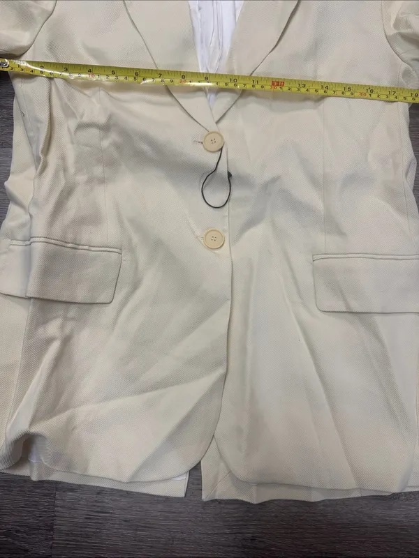 ZARA Cream Two-Button Tailored Blazer - Image 7