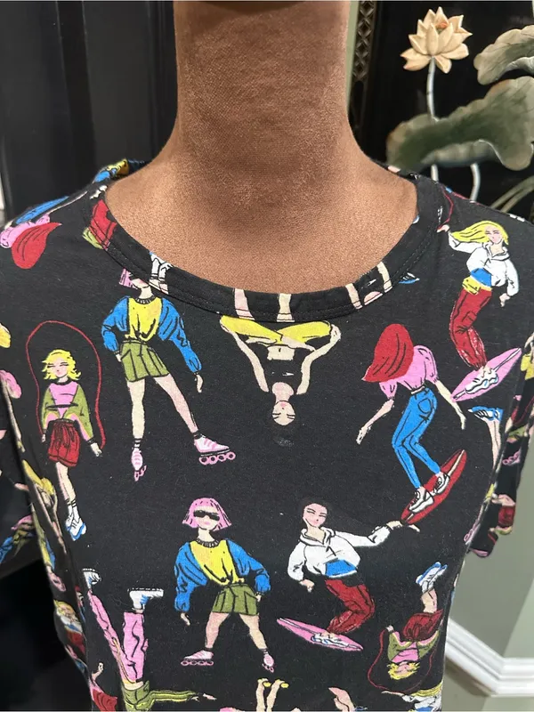 Zara Active Girl Cartoon Print Boxy Tee – Size Small - Image 2