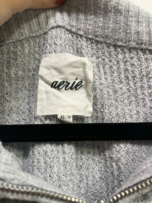 Aerie Waffle Kinit Quarter Zip Sweater - Image 3